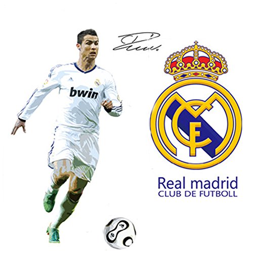 Fangeplus(TM) DIY Removable Cristiano Ronaldo Real Madrid Football Soccer Player Wall Stickers Stadium Decor Student Dormitory Decal Sticker 35.4''x23.6''