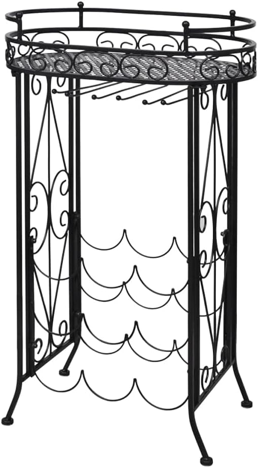 vidaXL Wine Rack, Wine Bottle Holder for 9 Bottles, Floor Wine Cabinet, Wine Bottle Organizer for Living Room Kitchen Pantry, Metal