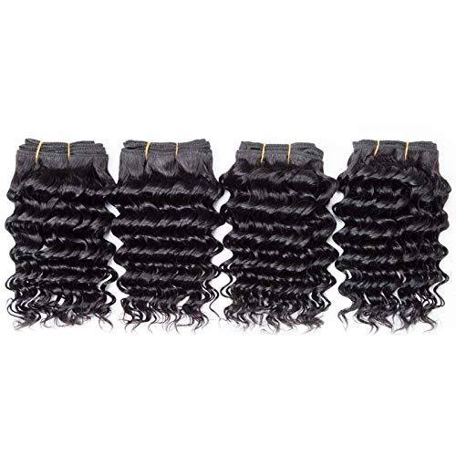 Forevery Hair Short Human Hair 4 Bundles Deep Wave 100% Unprocessed Deep Curly Wave 8 inches 50g/Piece