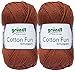Produktbild 2x50 Gramm Gründl Cotton Fun Häkelgarn Schulgarn aus 100% Baumwolle + 1 Anleitung für EIN Meerschwein (14 Braun)