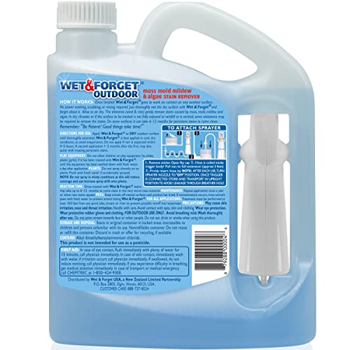 Wet & Forget Outdoor Moss, Mold, Mildew, & Algae Stain Remover Multi-Surface Cleaner, Ready To Use, 64 Ounce #TOP1