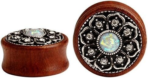 KUBOOZ Vintage Ligne Cercle Bois Bouchons D'oreille Jauges