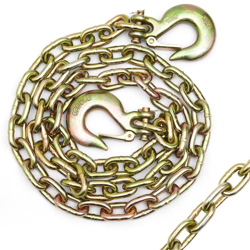 Hicarer 1 Pcs 3/8"x7 ft Trailer Safety Chain with 2 Hook, G70 Safety Chain