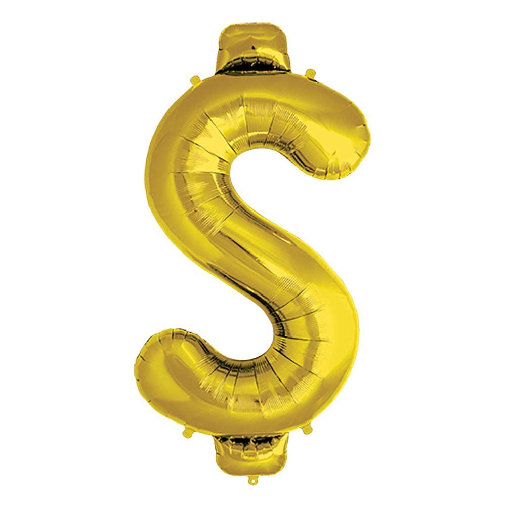 LOONBALLOON Casino Balloons, 34″ Dollar Sign - Gold