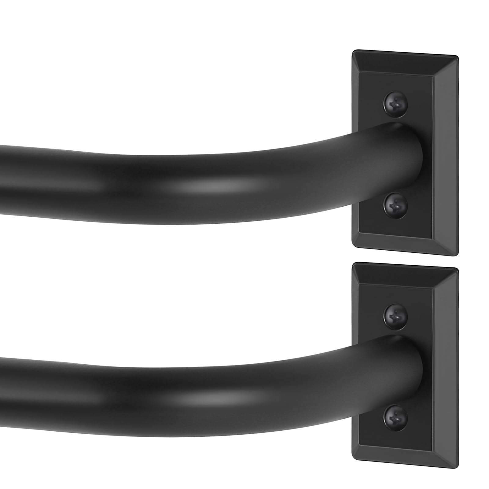 Photo 1 of TVWOO Wrap Around Curtain Rods 2 Pack, Matte Black