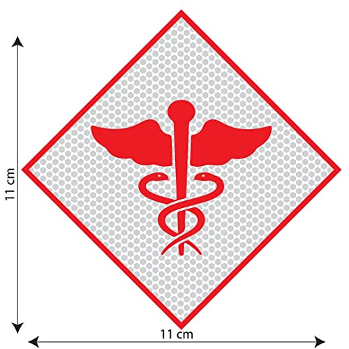 Image of CVANU Doctor Reflective Vinyl Exterior Decal for Vehicle 2pcs (11x11cm) Red cv8