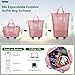 wymulot Expandable Duffle Bag, Folding Travel Bag with Wheels, Weekender Travel Bags for Carry-On, Tote Bags with Storage Space，Large Luggage for Business Trips, Camping, Fitness (Pink)
