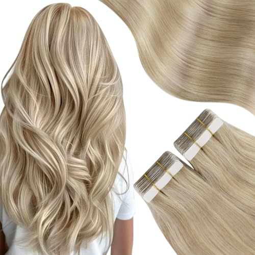 Moresoo Tape in Hair Extensions Human Hair 20 Inch 20Pieces 50Gra...