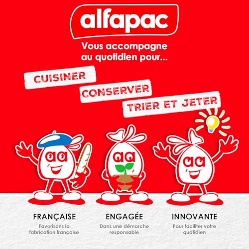 ALFAPAC Sacs Poubelle à Lien Large Ultra Résistant 74% Recyclé et 15% Végétal Fabrication Française 20 x - vue 6