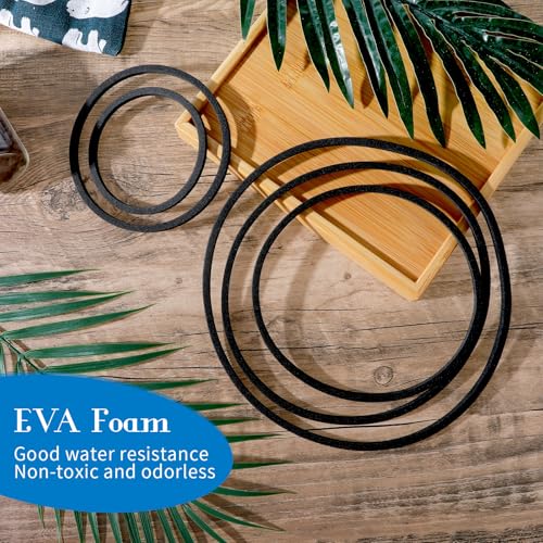 Image of 5Pcs Fish Feeding Ring, 5 Sizes Aquarium Feeding Ring for Fish Tank, Round EVA Floating Plant Corral /Aquarium Fish Feeder Ring Filter Out Floating Plants Accessories (Black)