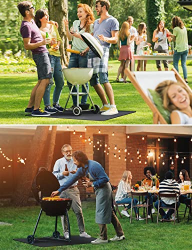 Yamagahome 36×43In Large Under Grill Mats For Outdoor Grill Deck Protector, Under Grill Mat & Fire Pit Mat, Square Fireproof Mat, Double-Sided Fireproof Bbq Grill Mat, Oil-Proof & Waterproof #TOP6