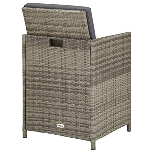 Chaises de jardin polyrotin gris résistantes aux intempéries - 8