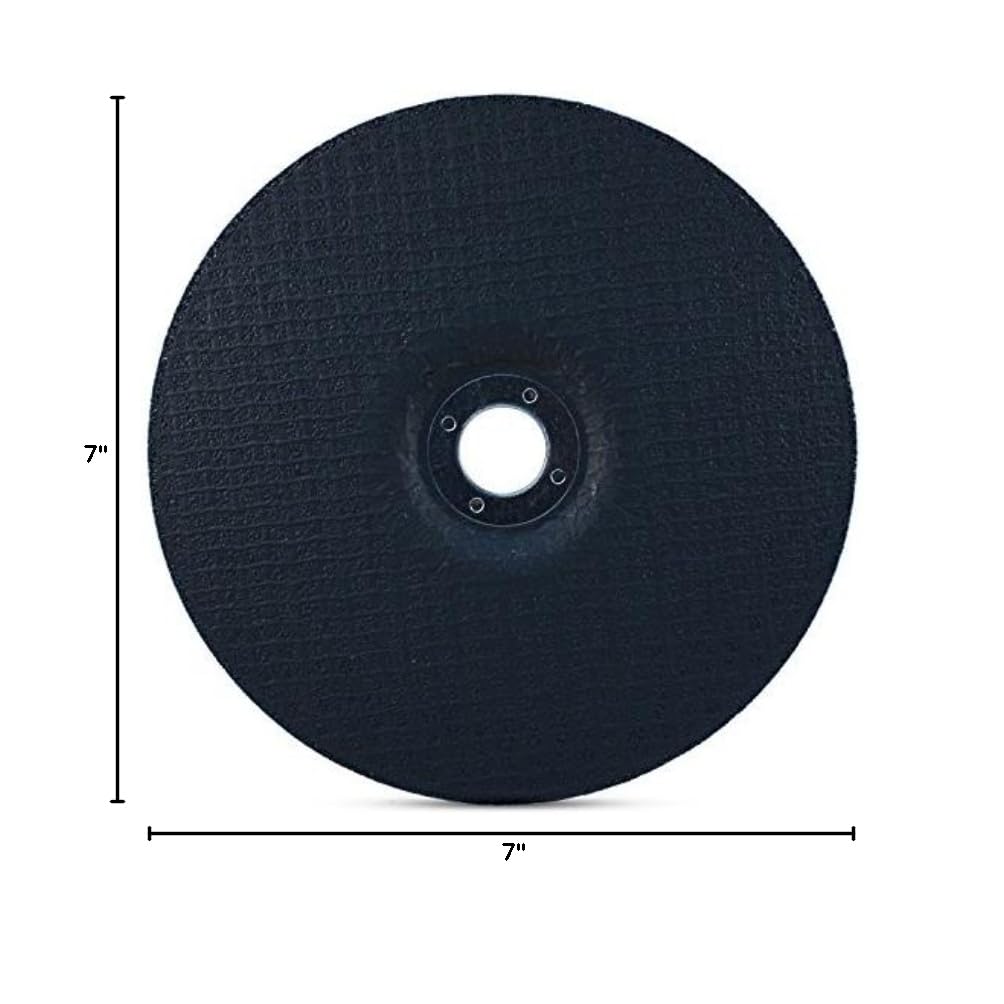 BHA Depressed Center Metal Grinding Wheels for Angle Grinders, 7” x 1/4” x 7/8” - 5 Pack
