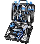 DEKOPRO Drill Set: Tool Set with 8V Blue Cordless Drill, Home Tool Kit with Drill, Hand Tool Kits...