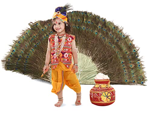 Image of Raj Fancy Dresses Radha and Krishna Brocade Fabric Janmashtami Mythological Character Costume