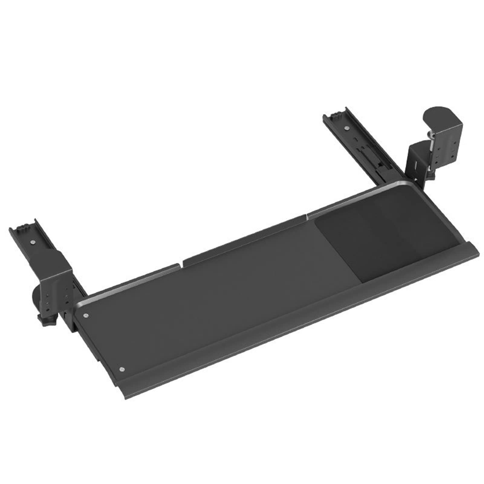 Large Keyboard Tray Under Desk, Pull Out Computer Drawers with Extra Sturdy C Clamp Mount System, Slide-Out Keyboard Platform for Typing, Black