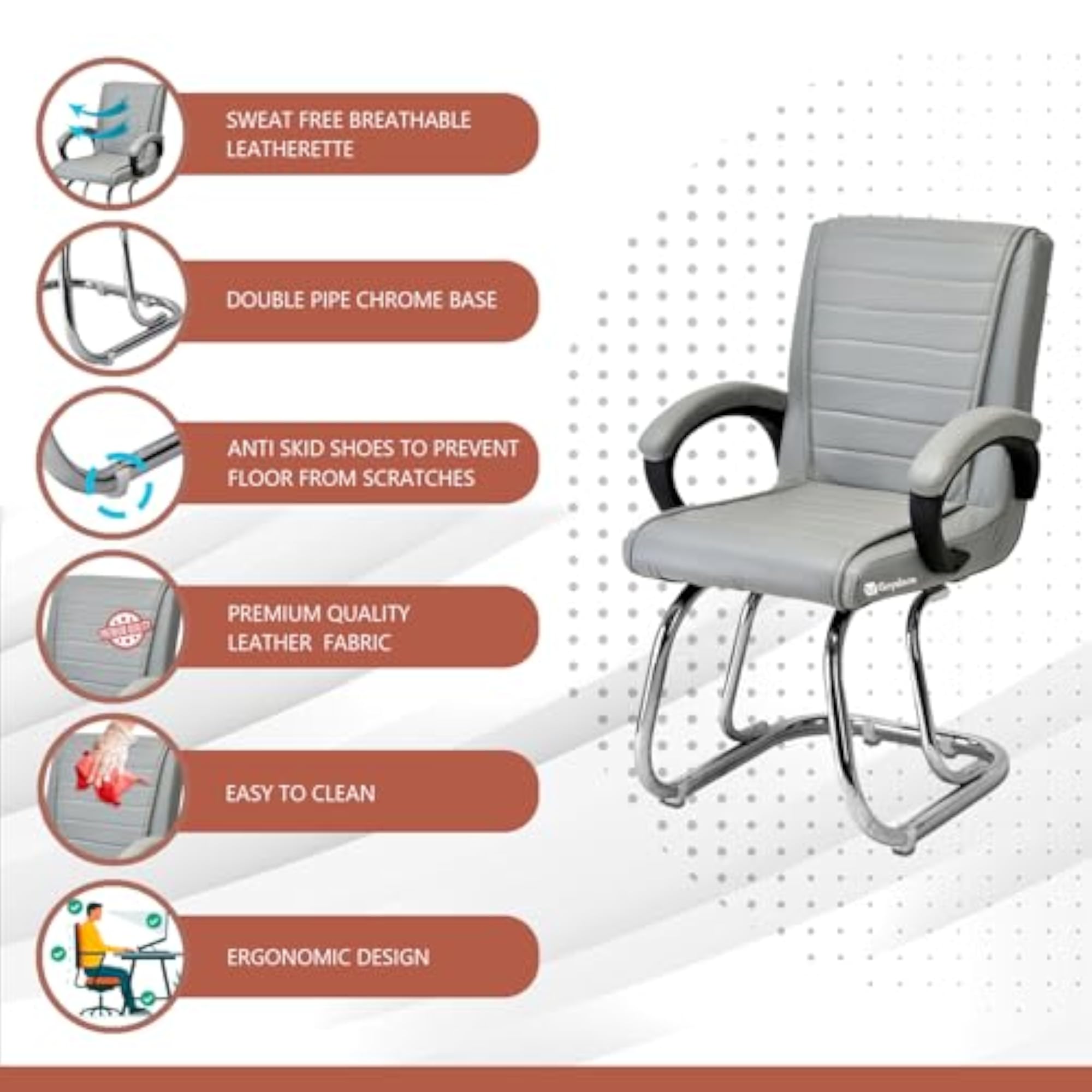 Executive Office Home Study Chair with Cushioned Arm Rest