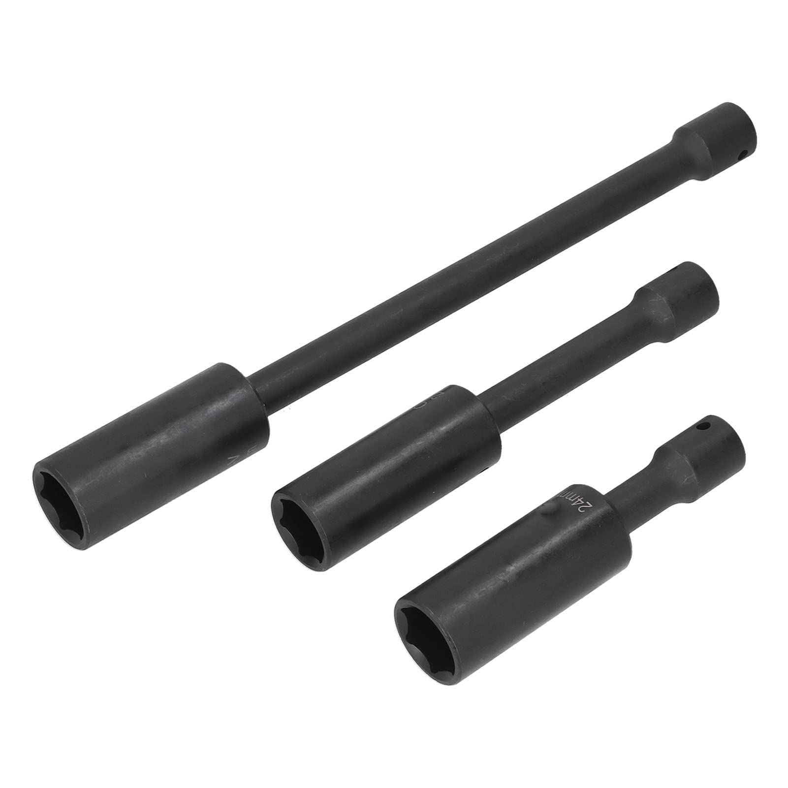 Ejoyous Juego de Llaves de Vaso de Impacto Profundo de 1,2 Pulgadas Juego de Llaves de Vaso de Impacto de Acero CR V, 18 Piezas de 10 Mm a 24 Mm, Métrico de 6 Puntos con 3 Extensiones para Mecánica de