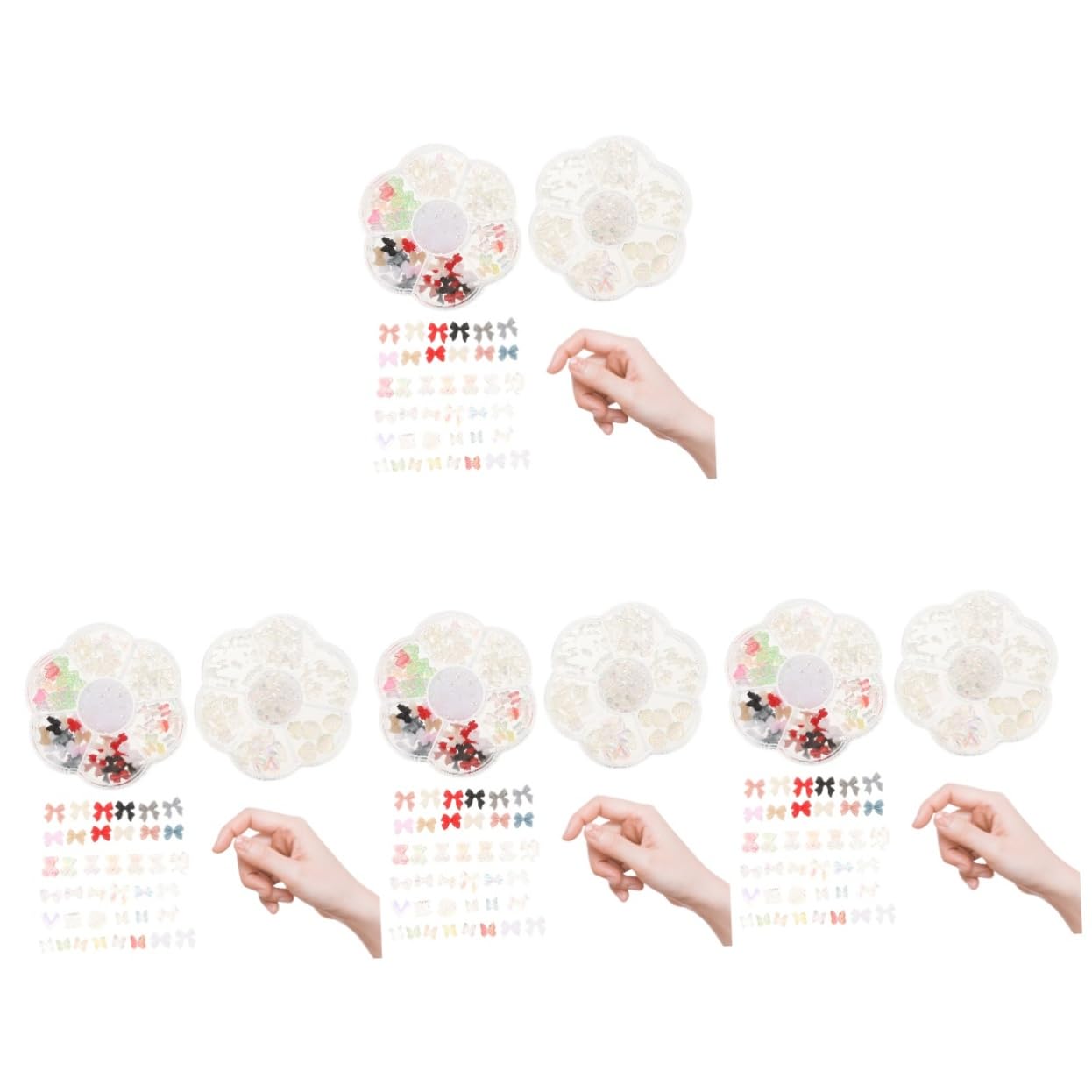 ABOOFAN Boxen Bow-shaped Nagelcharms Perlen Und Strass Für -maniküre Ersatzteile Für Nageldesign Stilvolle Nagelaccessoires Für Besondere Anlässe