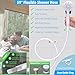 RV Shower Head with Hose and On Off Switch (Trickle), Water Saving High Pressure Shower Head with Hose Guide Ring, Shower Holder for RV, Camper, Van, Travel Trailer, Motorhome, Boat, White
