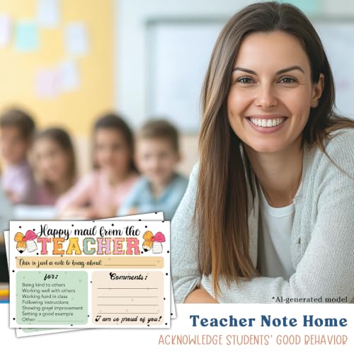 Losyze Teacher Mail Incentive Card, Happy Mail from the Teacher Note to Parents, Preschool, Elementary Classroom Supplies Must Haves - Image 2