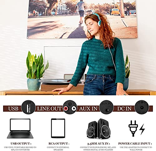 VIFLYKOO Platine Vinyle Bluetooth, Tourne Disque avec 2 Haut-parleurs Stéréo, Trois Vitesse 33/45/78, Prise en Charge de… - Les Beatles, Paul McCartney, John Lennon, RIngo Starr, George Harrison VIFLYKOO Platine Vinyle Bluetooth, Tourne Disque avec 2 Haut-parleurs Stéréo, Trois Vitesse 33/45/78, Prise en Charge de… – Image 6
