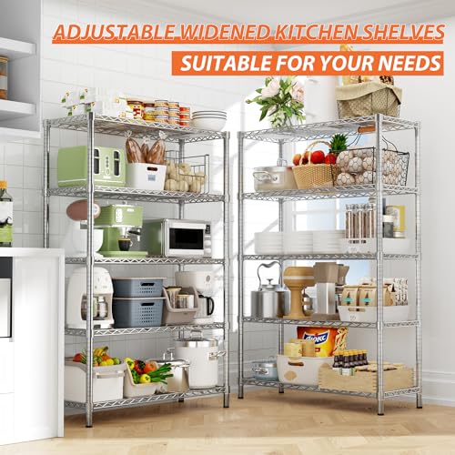 Image of ROOMTEC 5-Tier Wire Shelving Unit,36 inch W*14 inch D*72 inch H, Max Load 1750LBS