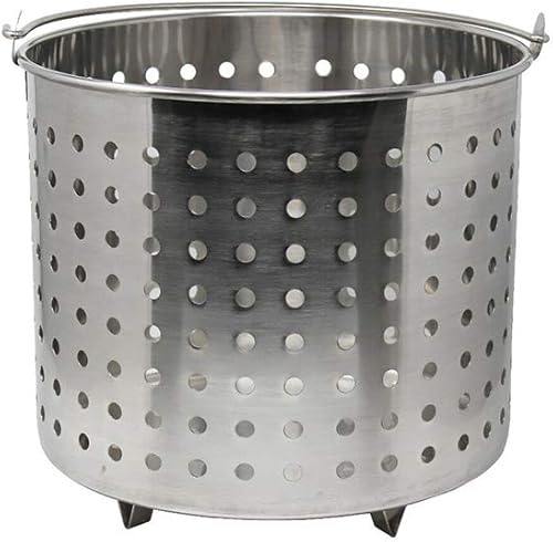 Miniatura 3 de Olla de acero inoxidable de 120 cuartos con cesta de vapor utensilios de cocina para hervir olla de vapor 22.5 pulgadas de ancho x 19 pulgadas de