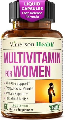 Multivitamin for Women – Essential Womens Multivitamins & Multiminerals 60 Liquid Capsules with Vitamin B12, A, D, C, Zinc, Magnesium & More for Total Wellness – 29 Key Nutrients & Vitamins for Women