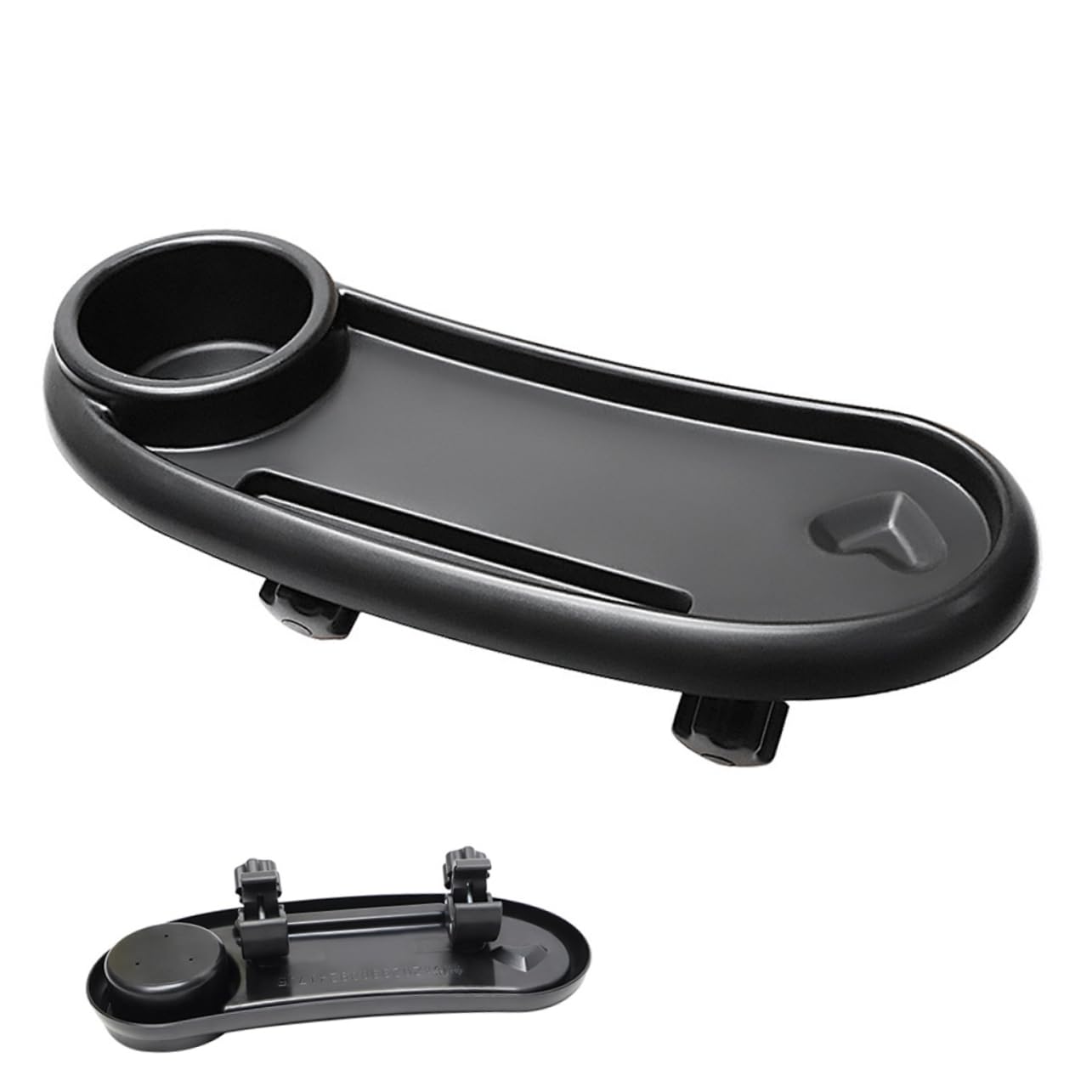 Accessoire Plateau Sécurisé Pratique avec Porte-gobelet Noir et Amovible Repas en Plastique pour Poussette Bébé pour Collation Promenade