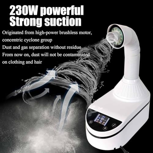 Aspirador Dental, Extractor de succión de Polvo de Mesa 230W con Ventilador y led, colector de Polvo de Banco de Trabajo de Pulido para Laboratorio Dental