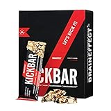 BRAINEFFECT KICKBAR - Koffeinhaltiger Energieriegel aus Nüssen, Cranberry, Guarana, B12 & B6 - Vegan - Kaffeeersatz Wachmacher Aufputschmittel Gegen Müdigkeit - 12x35g