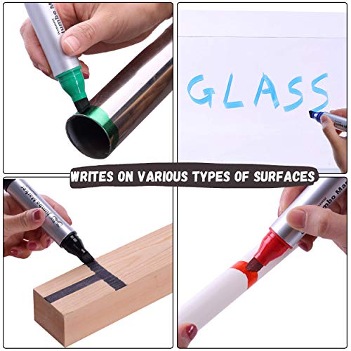 Image of Mr. Pen- Jumbo Permanent Markers, 4 Pack, Assorted Color, Chisel Tip | Wide Tip, Large, Thick Permanent Markers for Canvas, Posters Board, Fabric, Window, Glass, Wood, Waterproof, Quick Dry