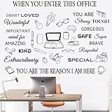 Office Inspirational Wall Decals Positive Sayings Peel and Stick Vinyl Quotes Wall...