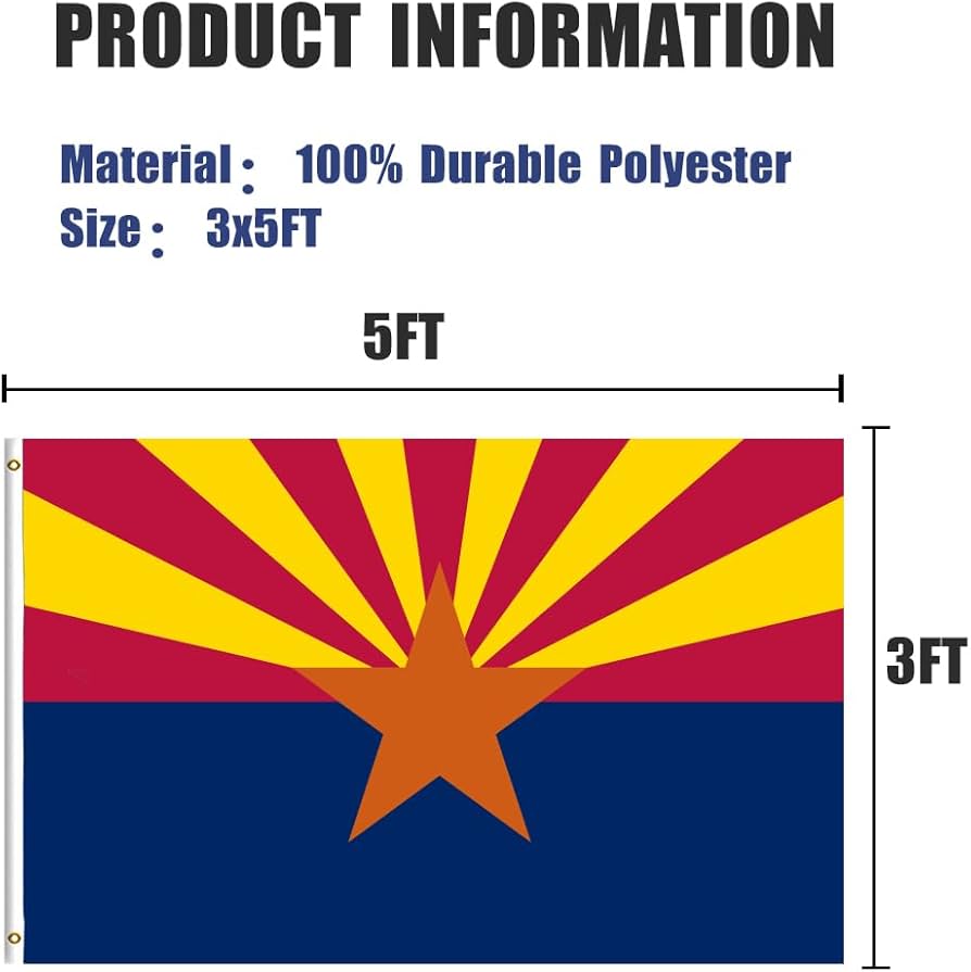 Amazon.com : WANSHUNDE Arizona Flag 3x5 Outdoor Double Sided