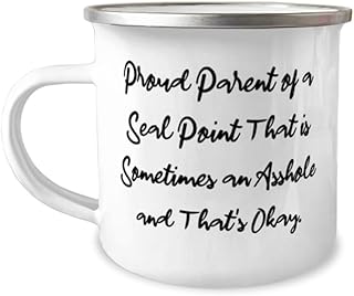 Inspirational Seal Point Cat 12oz Camper Mug, Proud Parent of a Seal Point, Present For Friends, Brilliant Gifts From Friends, Seal point cat gifts, Seal point cat love, Seal point cats and kittens,