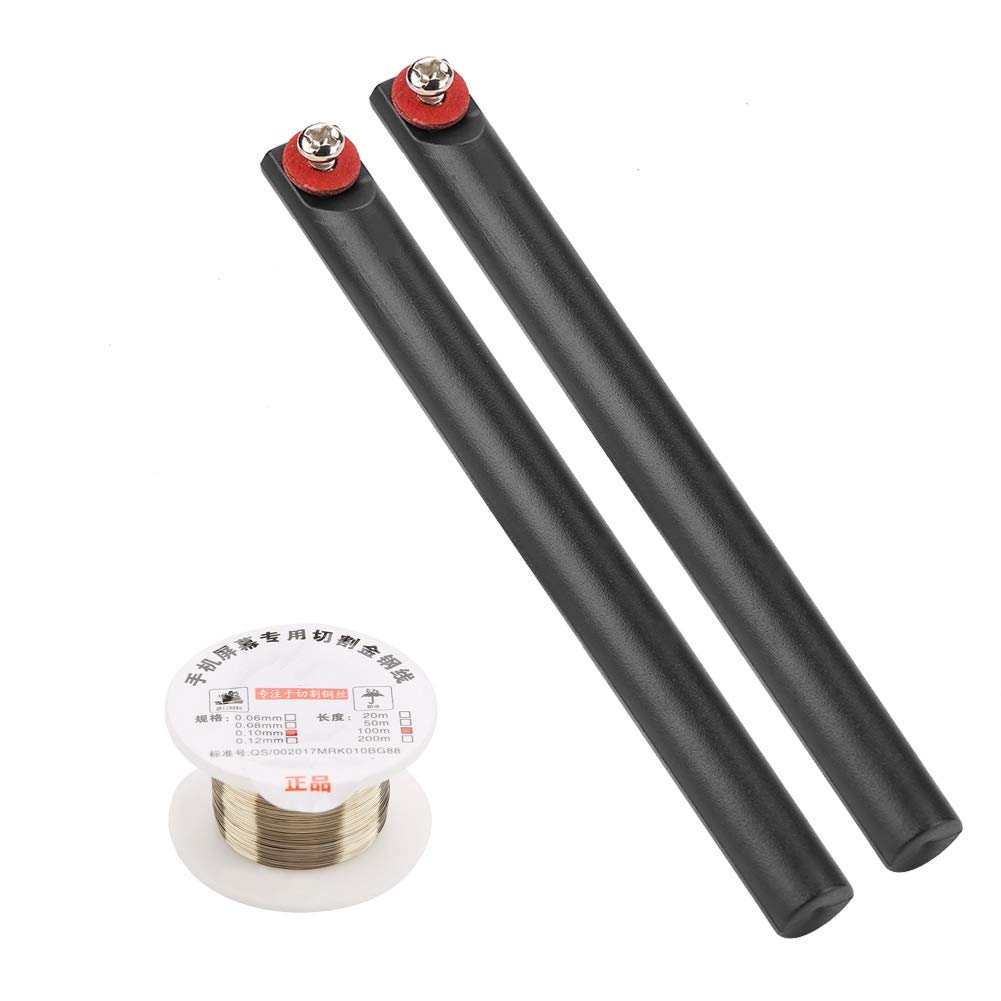 LCD Schneiddraht Molybdän Bildschirm Cutting Wire 100m mit Griffen 0.1mm Frontglastrennung