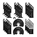 WORKPRO 23-piece Oscillating Saw Blades Kit, Multitool Quick Release Saw Blades Fit Porter Cable Black & Decker Rockwell Ridgid Ryobi Milwaukee DeWalt Chicago Craftsman