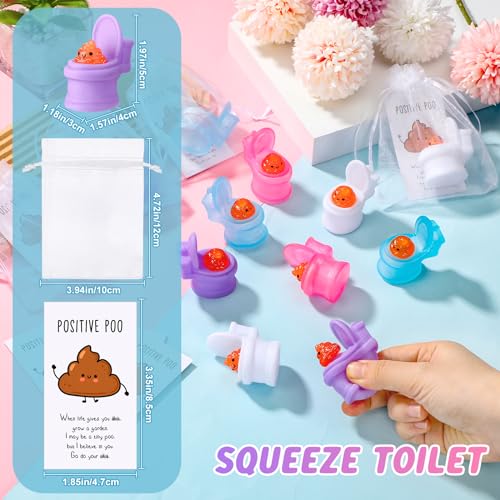 HyDren 24 Sets Funny Positive Poo Gifts Mini Gag Toilet Toys Support Cards with Bags for Employee Appreciation Party Favors White Elephant Gifts Adults Stress Relief Poop Bulk