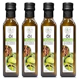 Health Seed® 4x500 ml / 2 Liter - Ungefiltert Walnussöl - 100% Rein Kaltgepresst Glasflasche -...