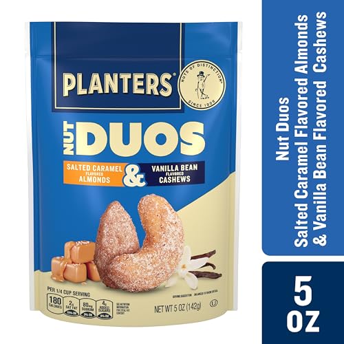Image of PLANTERS Nut Duos Salted Caramel Almond & Vanilla Bean Cashew, 5 oz Bag (Pack of 2)