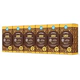 Marca Amazon - Happy Belly Cápsulas de café Lungo compatibles con Nespresso, 120 cápsulas de aluminio (6 packs de 20) - Certificado por Rainforest Alliance