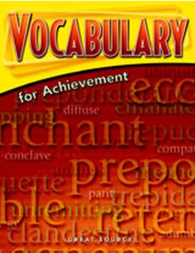 Great Source Vocabulary for Achievement: Student Workbook Grade 12      Product Bundle – Student Edition, January 1, 2006