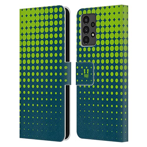 Étui portefeuille Galaxy A13 Head Case Designs en cuir imprimé chaux demi-teintes