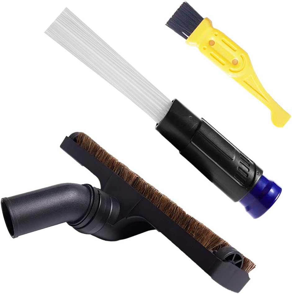 ANBOO Vacuum Attachments Replacement 1 1/4 inch & 1 3/8 inch Brush, Nozzle Crevice Tool, Hardwood Floor Brush for Shop vac Accessories 7pcs