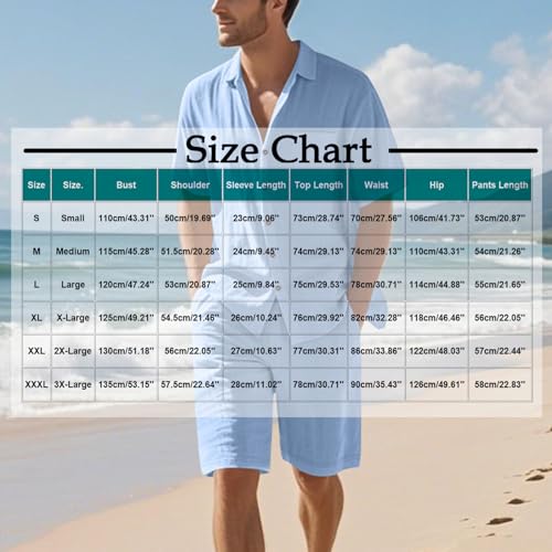 Cambkatl Men's Cotton Linen 2 Piece Outfits Loose Button Down Short Sleeve Shirts and Shorts Summer Travel Tracksuit Sets3