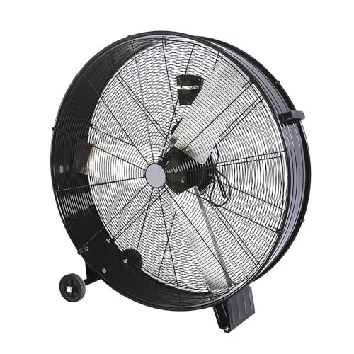 Abrila - Ventilador Industrial MAXIMUM | Negro con 3 Velocidades Ajustables | 360W con Ruedas