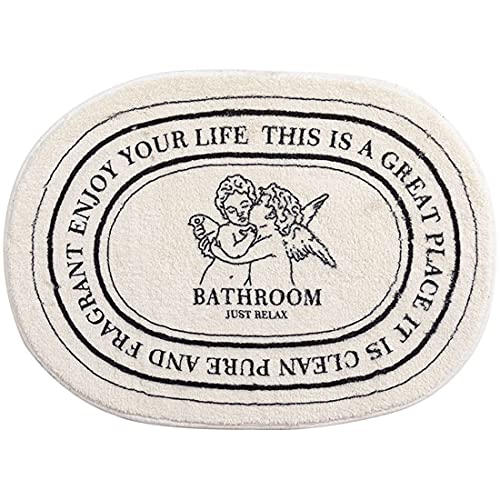 J26 Badematte antirutsch oval Fußmatte Form Badezimmermatte rutschfest Duschmatte schnelltrocknend...