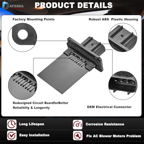 Image of YH-1715 Blower Motoror - Fit for 2008-2012 Ford F150 Expedition Fiesta Freestyle Mustang, for Lincoln & Mercury ，Replaces# Blower Resistor 3F2Z18591AA 973-444 RU-440 for Manual AC Control