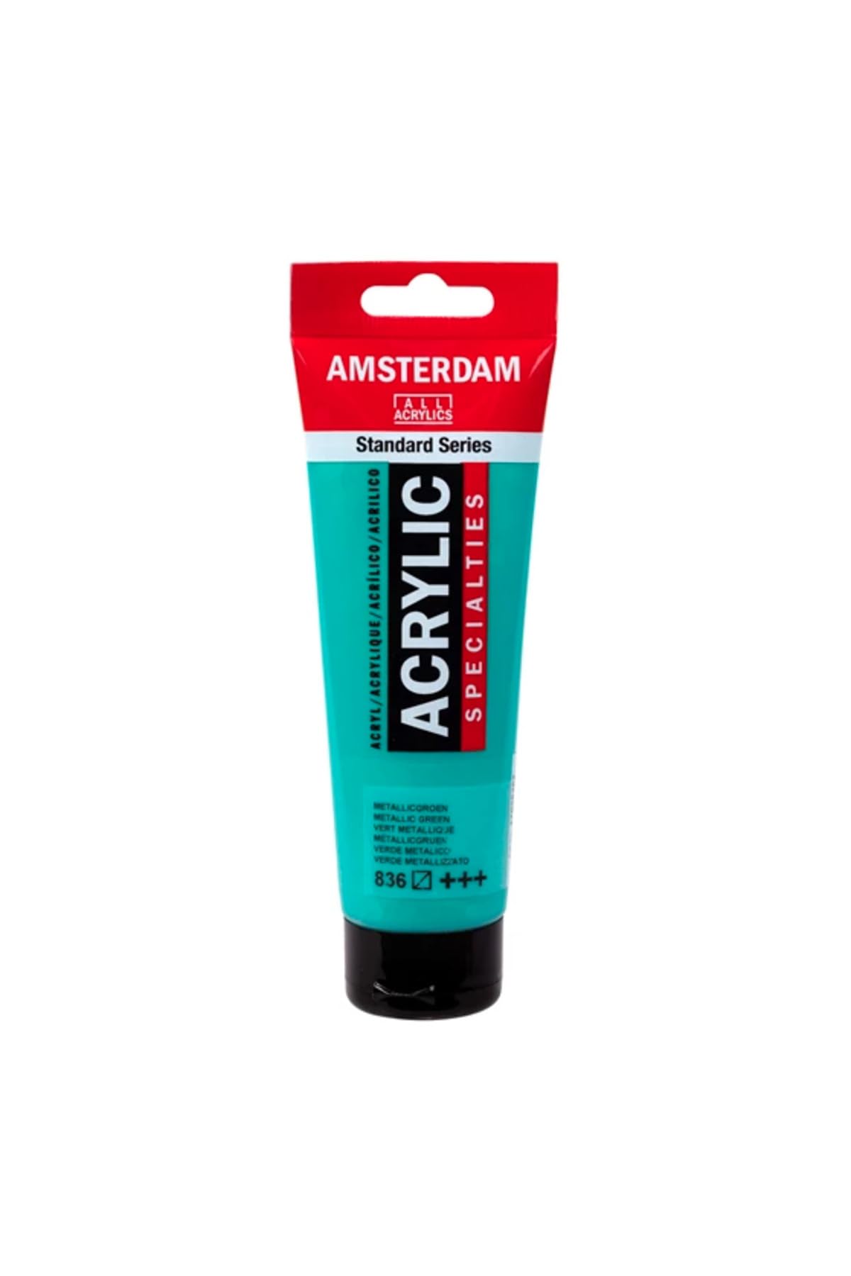 Amsterdam Standard Series Acrylic Paint, Metallic Green 836, Semi-Transparent, Lightfast, 120ml